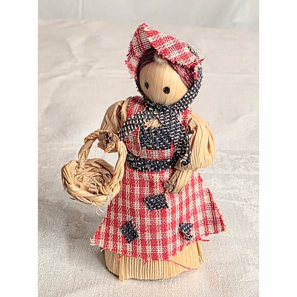 Lot of 7 Vintage Mini Corn Husk Dolls 3" Tall - Picture 4 of 8